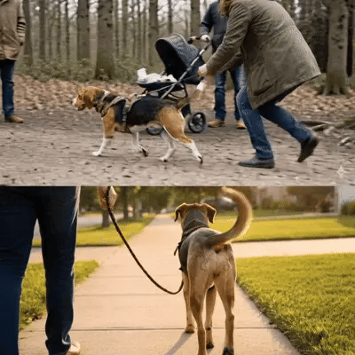 En sterk hund på tur med Vovly-sele